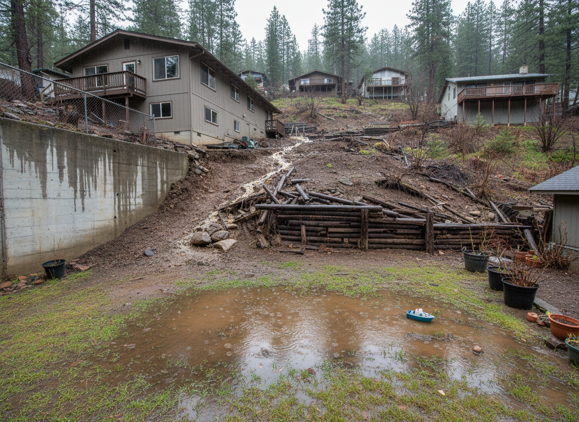 Local Drainage Issues on Steep Lots Around Crestline